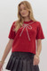 Entro Beaded Bow Sweater Red 