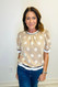 Voy Polka Dot Puff Sleeve Knit Top Taupe