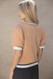 Voy Tweed Puff Sleeve Stripe Ruffle Band Top Taupe