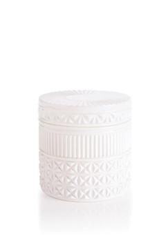 Capri Blue White Opal Gilded Faceted Candle Volcano 