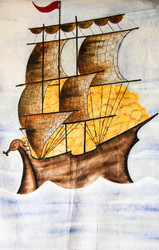 Fabric Wall Art of a Yatch without Frame - 30" H x 22" W