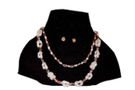 Seashells Necklace & Ear Studs - Blue/Pink