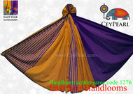 Handloom Cotton Saree - 1276 - Silver, Light Gold & Purple