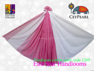 Handloom Cotton Saree - 1269 - White & Pink