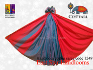 Handloom Cotton Saree - 1249 - Red & Cyan