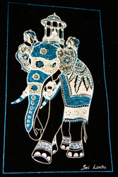 The King Elephant with the caskate of Sacred Tooth Relic - Velvet Art in Royal & Silver