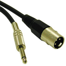 1.5ft Pro-Audio Cable XLR Male to 1/4in Male