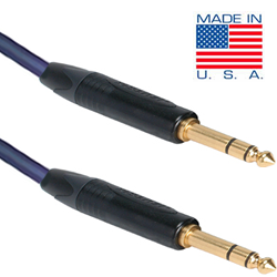 6ft Gold Plated 1/4" TRS Male to 1/4" TRS Male Cable