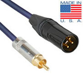 25ft Pro Series XLR Male to RCA Cable with Gold Contacts