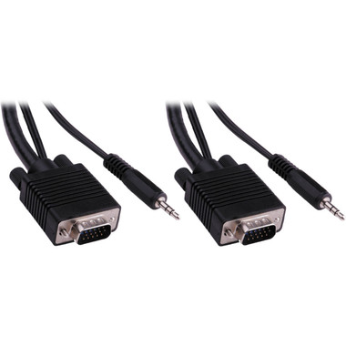 25ft HD15 VGA Monitor Cable with 3.5mm Stereo Audio