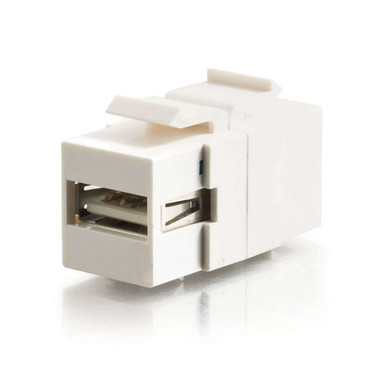 USB A/B Female Keystone Insert Module - White