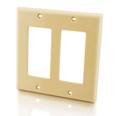 Two Decora Double Gang Wall Plate - Ivory (03726)
