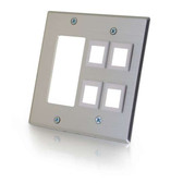 Decora with Four Keystone Double Gang Wall Plate - Aluminum (41340)