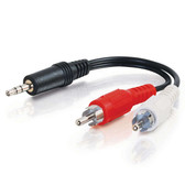 6in 3.5mm Stereo Male To RCA Male Y-Cable (40421)