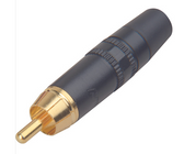 Rean NYS373 RCA Plugs with Gold Contacts - Solder Style (NYS373-BK)