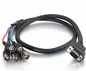 HD15 MALE TO RGBHV (5-BNC) FEMALE VIDEO CABLE
