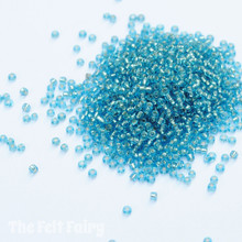 Blue Pearlescent Glass Seed Beads - 20g