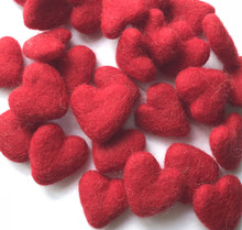 Red Wool Felted Heart