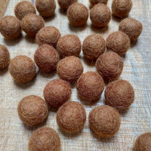 Chocolate 2cm Felt Balls - Pack of 10