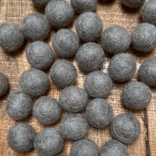 Smokey Grey  2cm Felt Balls - Pack of 10