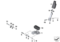 Pisador Derecha de Pedal Passajero F650/F700/F800 GS/GS Adventure (46717705654)