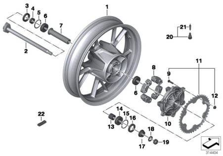 Espaciador Interior Para F700 / F800 GS/GSA (33117679359) 