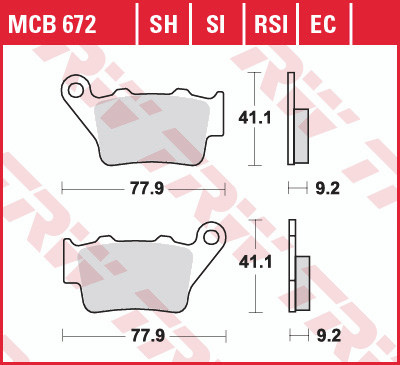 TRW Pastilla de Freno Trasera para BMW G310GS/R/G650GS/F650/F700/F800GS/ADV/ Yamaha XT660Z/R