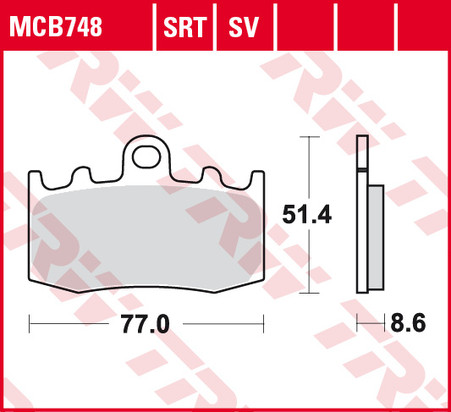 TRW Pastilla de Freno Delantera para BMW R1200GSA/GT/ADV/RT (MCB748)