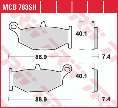 TRW MCB783SH Kit Pastiglie Freno Sinterizzate Per Moto – Posteriore Per Suzuki DL, GSR, GSX, GSX-R, Composto Metallico - 3