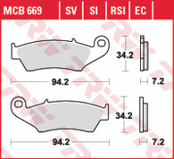 TRW Pastilla de Freno Delantera para Honda CRF 250/XR/300 XR (MCB669SI)