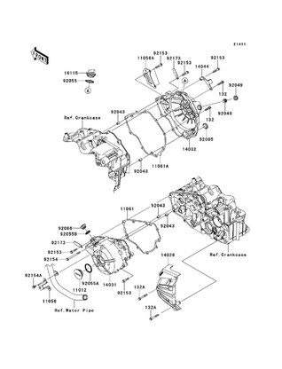 Tapa de Cigueñal de Motor Izquerda KLR650 E (11012-1362)