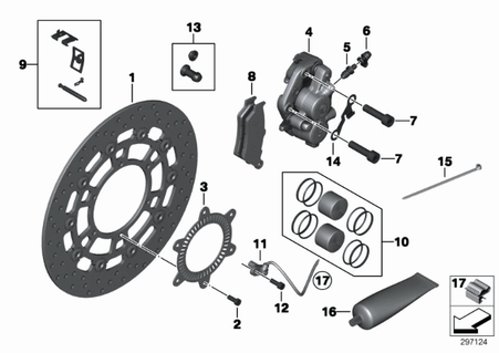 Pastillas de Freno Original Delantero BMW G650/F700/F800GS/GS Adventure (34117705216)