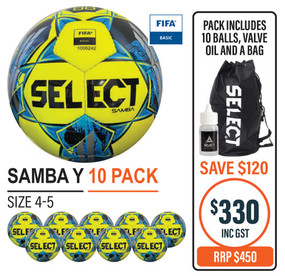 SAMBA YEL/BLUE (FIFA BASIC) 10 BALL PACK 