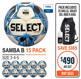 SAMBA WHT/BLUE (FIFA BASIC) 15 BALL PACK 