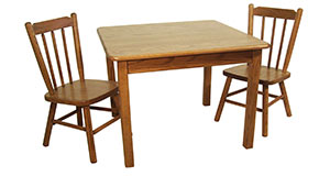 Children's wooden table and chairs