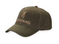 Browning Dura-Wax Cap-Men's Olive Hat Water Resistant (308412381)