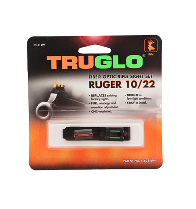 TruGlo Ruger 10-22 Fiber Optic Rifle Sight Set TG111W