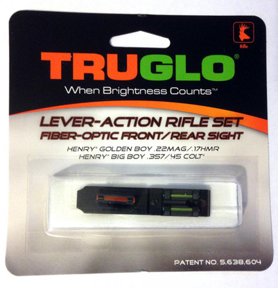TruGlo Fiber Optic Rifle Sight Set For Henry Golden Boy/Big Boy Rifles TG114