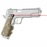 Hogue 1911 Government Laser Enhanced Rubber Grip With Finger Grooves-FDE (45083)