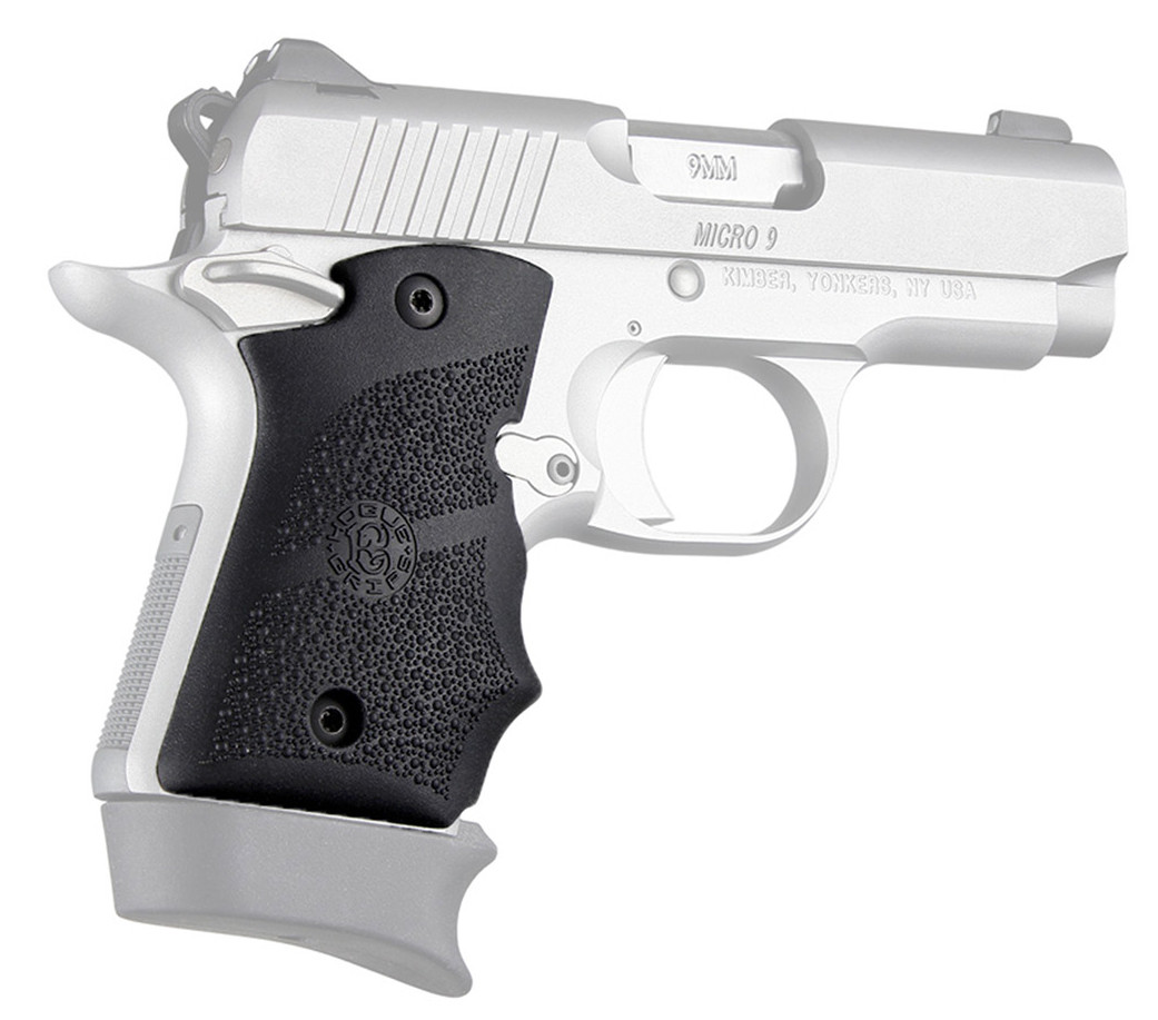 Hogue Rubber Grip W/Finger Grooves For Kimber Micro 9Ambi SafetyBlack