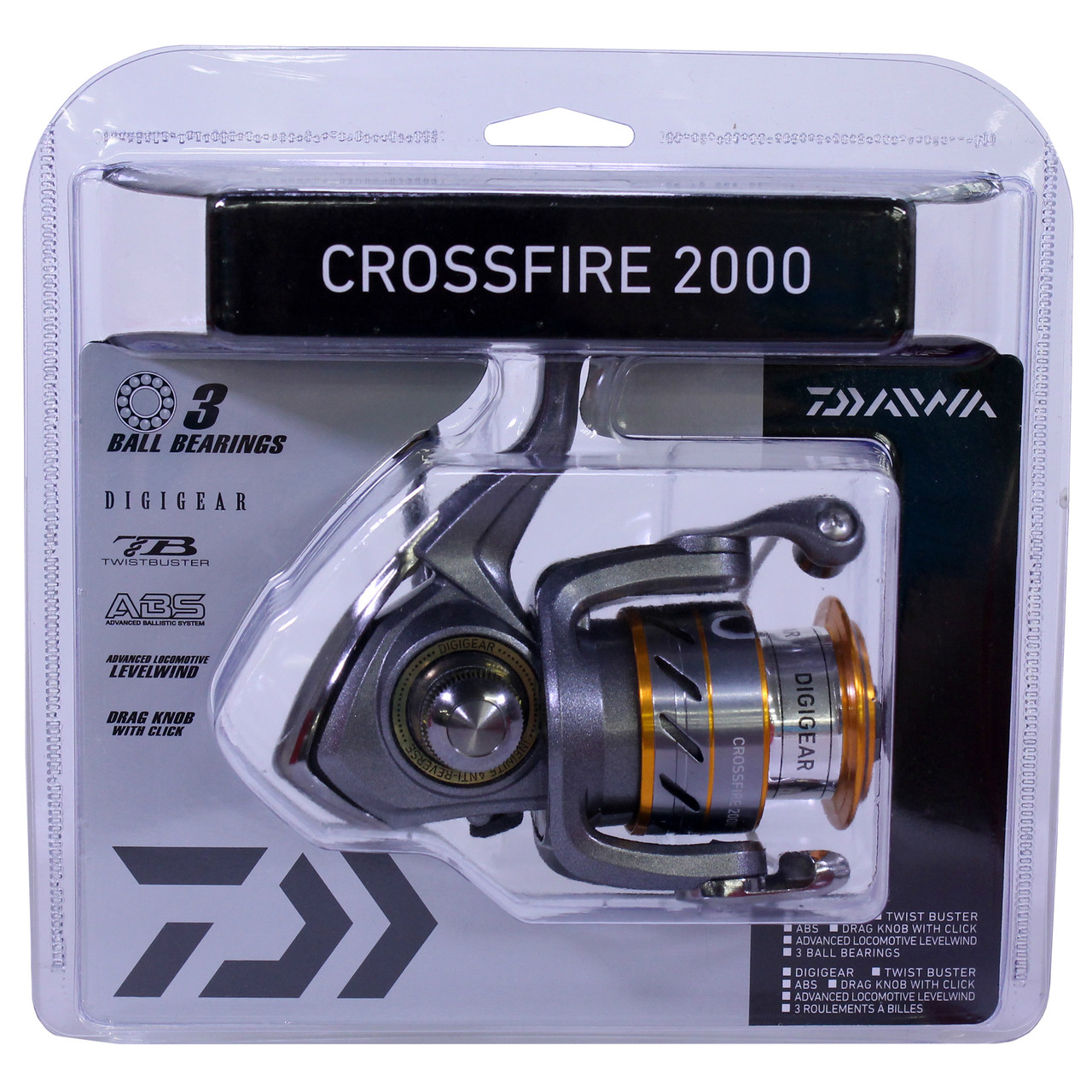 Daiwa Crossfire 2000 Spinning Reel-FW/SW L/UL 5.3:1 (CROSSFIRE2000-CP) - Go  Outdoor Gear