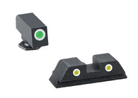 Ameriglo Night Sight Set-Glock Low-Green Front/Yellow Rear W/Wht Outline (GL-115)