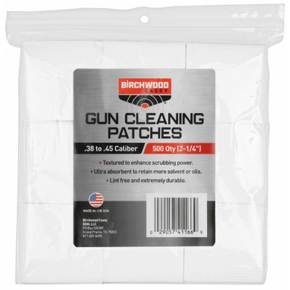 Birchwood Casey 2-1/4" Gun Cleaning Patches For .38-.45 Cal-500 Pack (41166)
