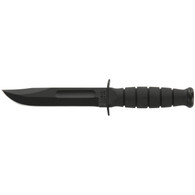 KA-BAR Short Fixed Blade Utility Knife W/Leather Sheath-Black (1256)