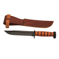 KA-BAR Dog's Head Fixed Blade Utility Knife W/Leather Sheath (1317)