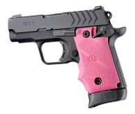 Hogue Rubber Grip W/Finger Grooves For Springfield 911-.380-Pink (48087)