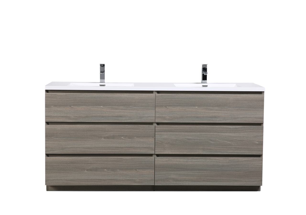 Moa 72 Double Sink Mayple Grey Modern Bathroom Vanity W 6