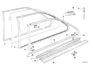 BMW E21 320i Rear Vent Window Moulding to 03/81