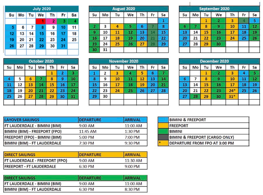 cruise schedule bahamas