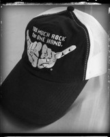 Black and White Too Much Rock Trucker Hat